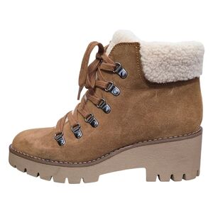 Blondo Devin Brown Suede Faux Sherpa Waterproof Lug Sole  Hiker Boot Size 7M